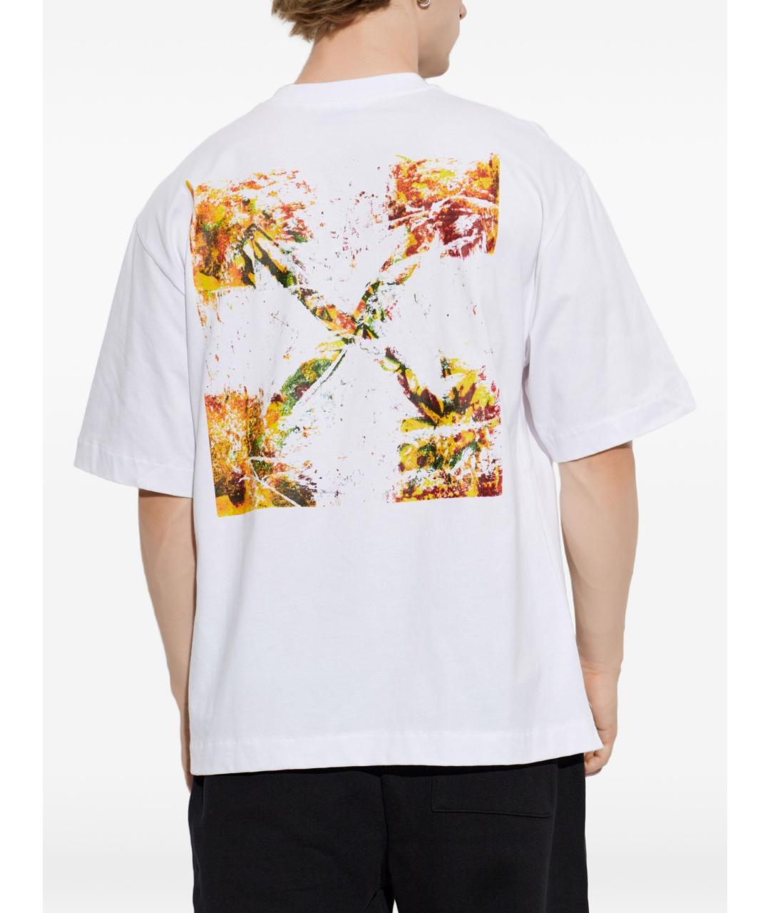 OFF-WHITE Белая хлопковая футболка, фото 2