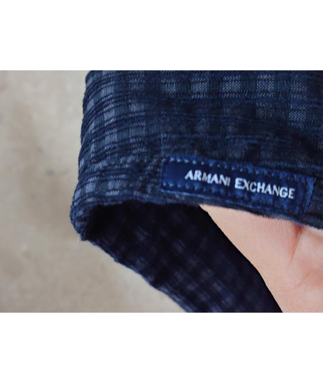 ARMANI EXCHANGE Антрацитовая хлопковая классическая рубашка, фото 4
