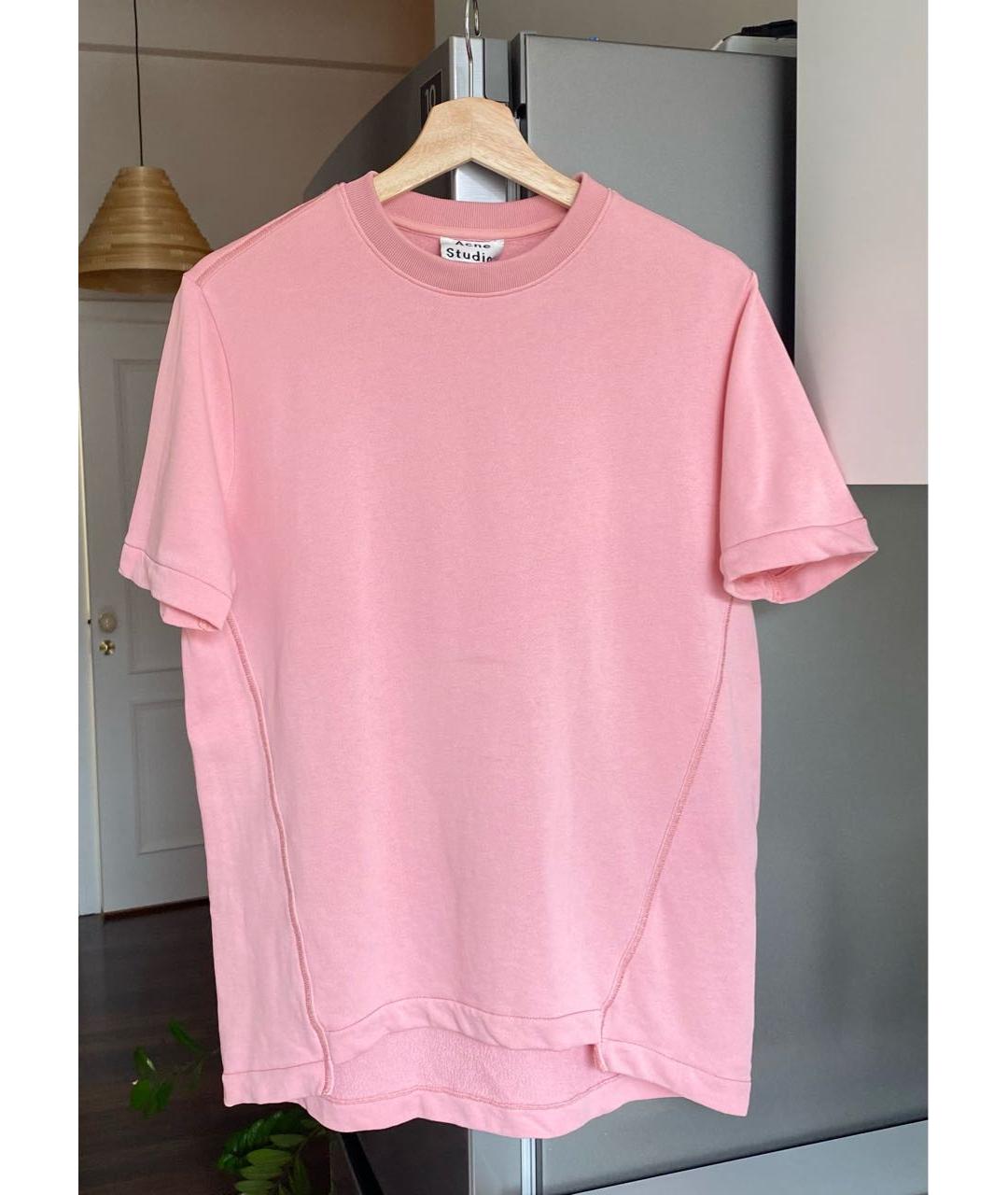 ACNE STUDIOS Розовая хлопковая футболка, фото 3