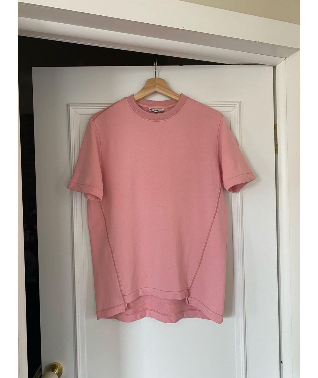 ACNE STUDIOS Розовая хлопковая футболка, фото 6
