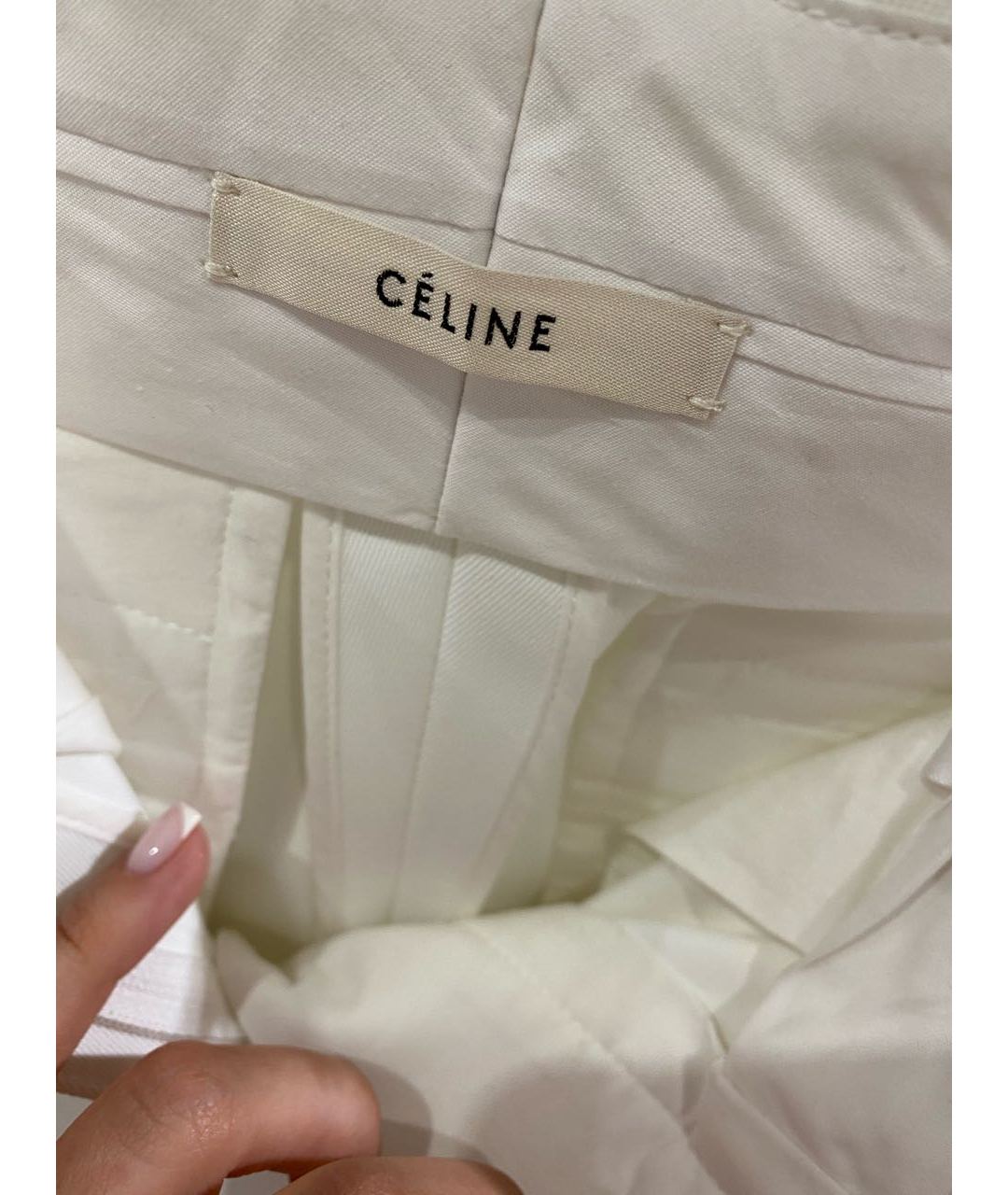 CELINE PRE-OWNED Белые прямые брюки, фото 4