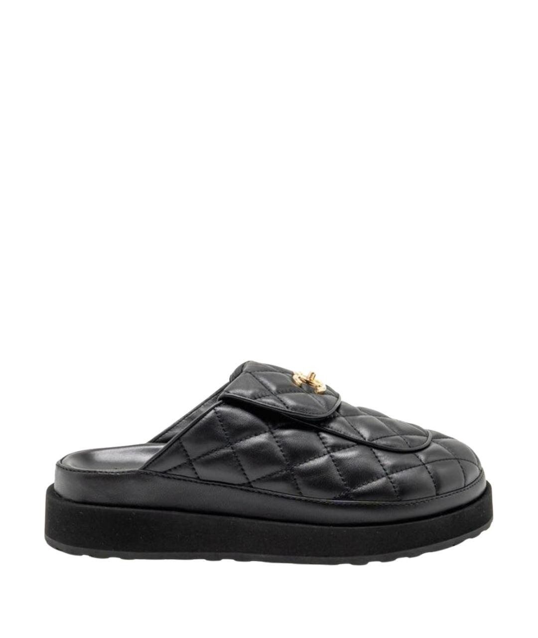 CHANEL Черные кожаные мюли, фото 1