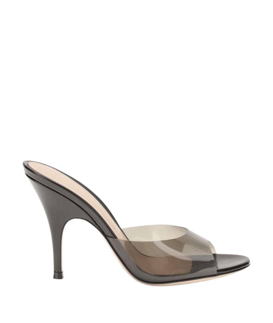 GIANVITO ROSSI Черные синтетические мюли, фото 1