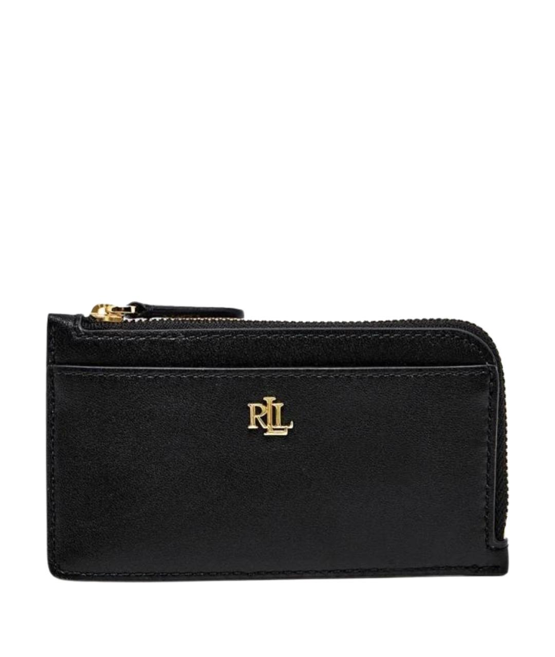 RALPH LAUREN Черный кожаный кошелек, фото 1