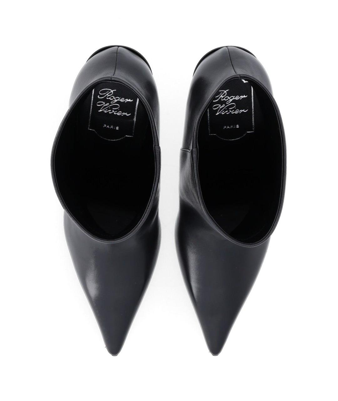 ROGER VIVIER Черные кожаные ботильоны, фото 5