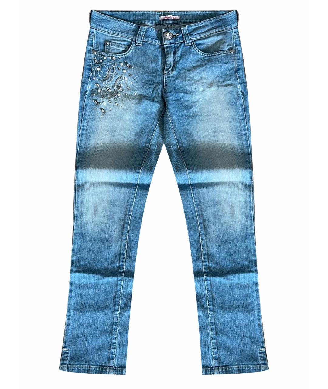 BLUGIRL Голубые хлопковые прямые джинсы, фото 1