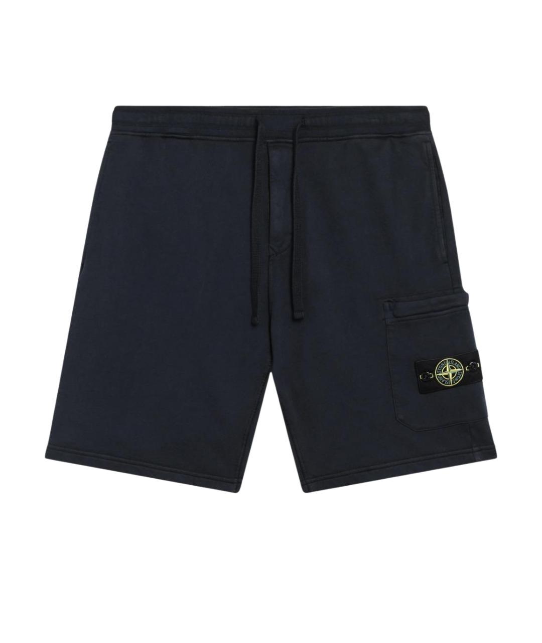 STONE ISLAND Темно-синие хлопковые шорты, фото 1