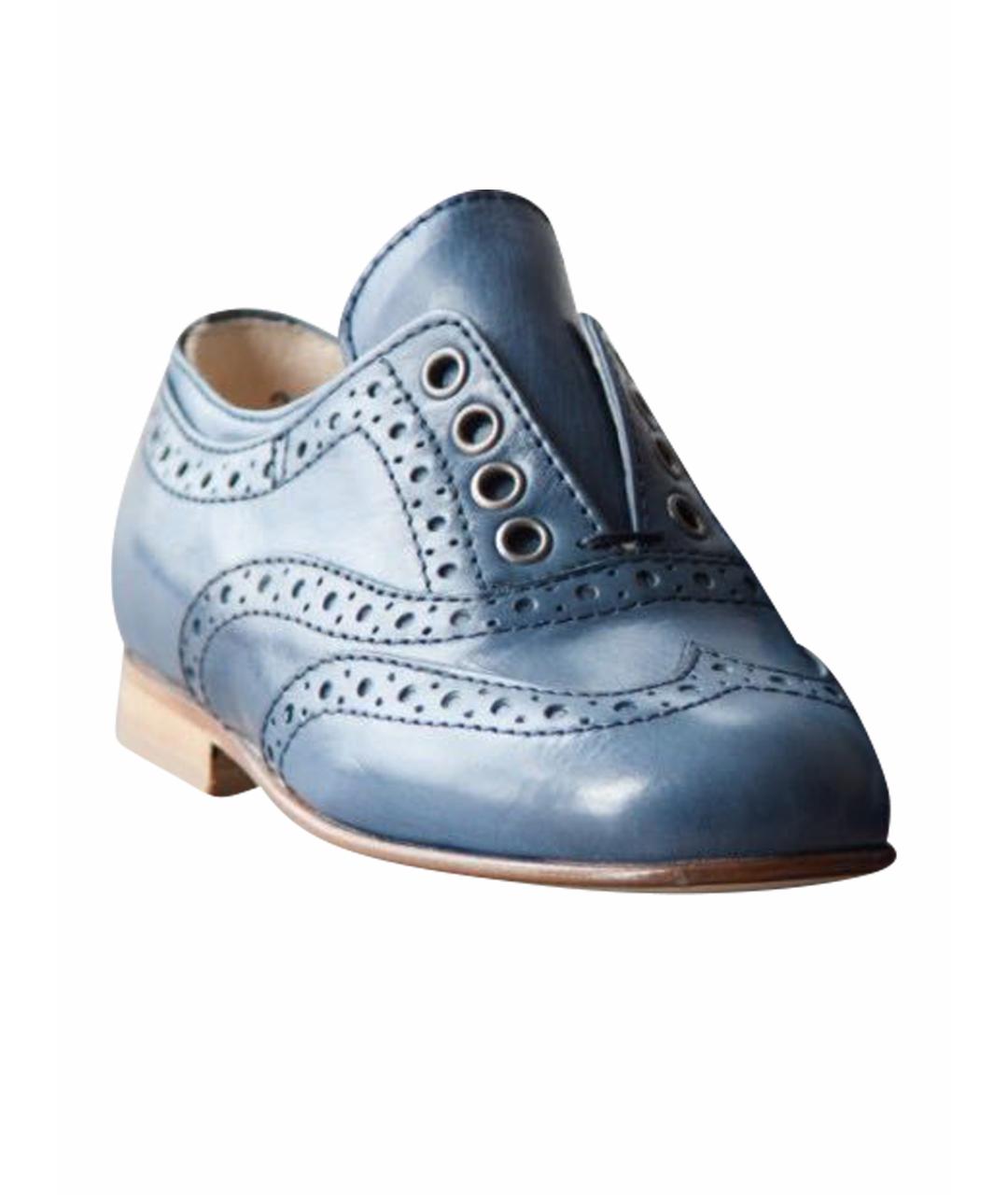 GALLUCCI KIDS Синие кожаные ботинки, фото 1