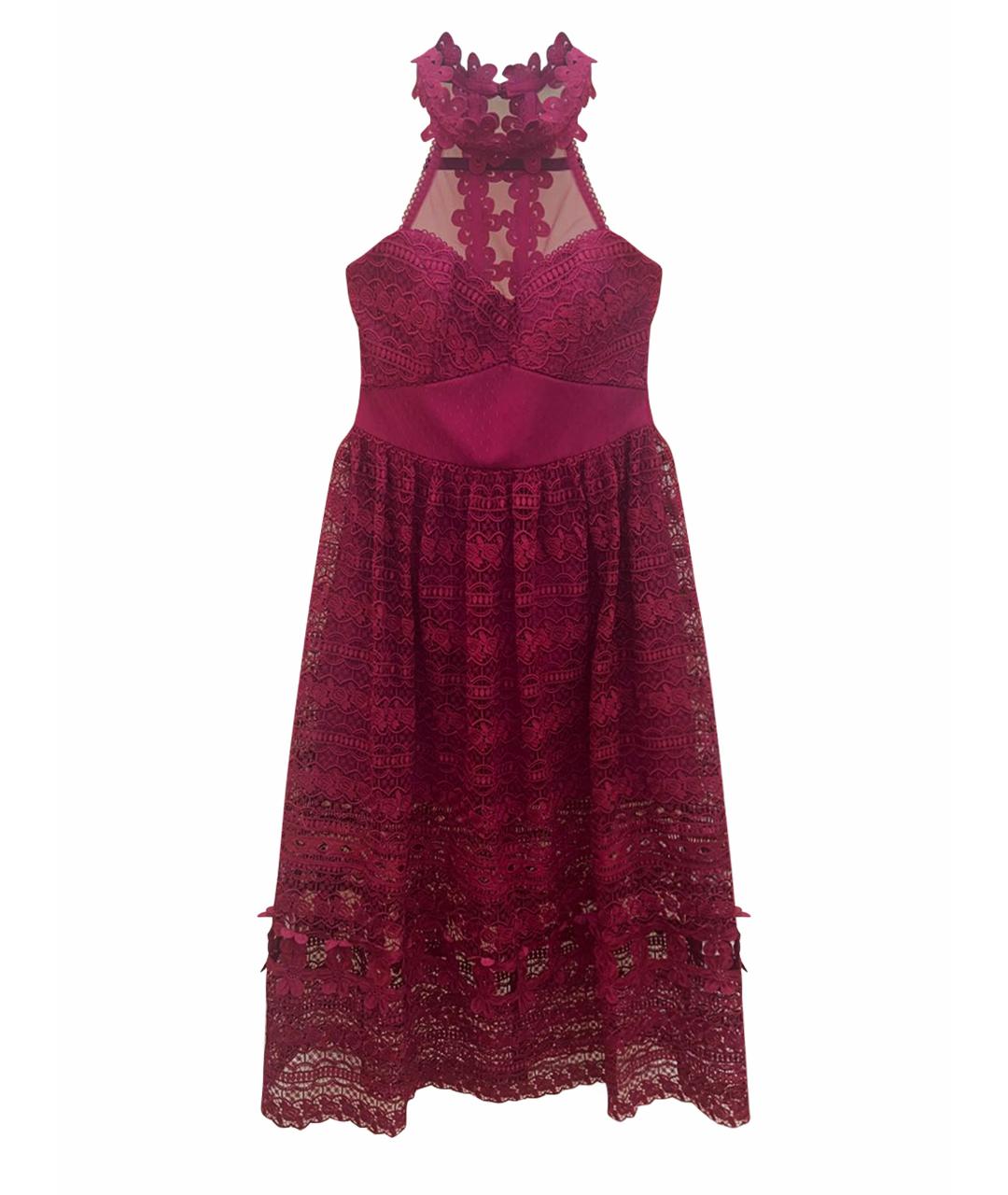 THREE FLOOR Бордовое кружевное вечернее платье, фото 1