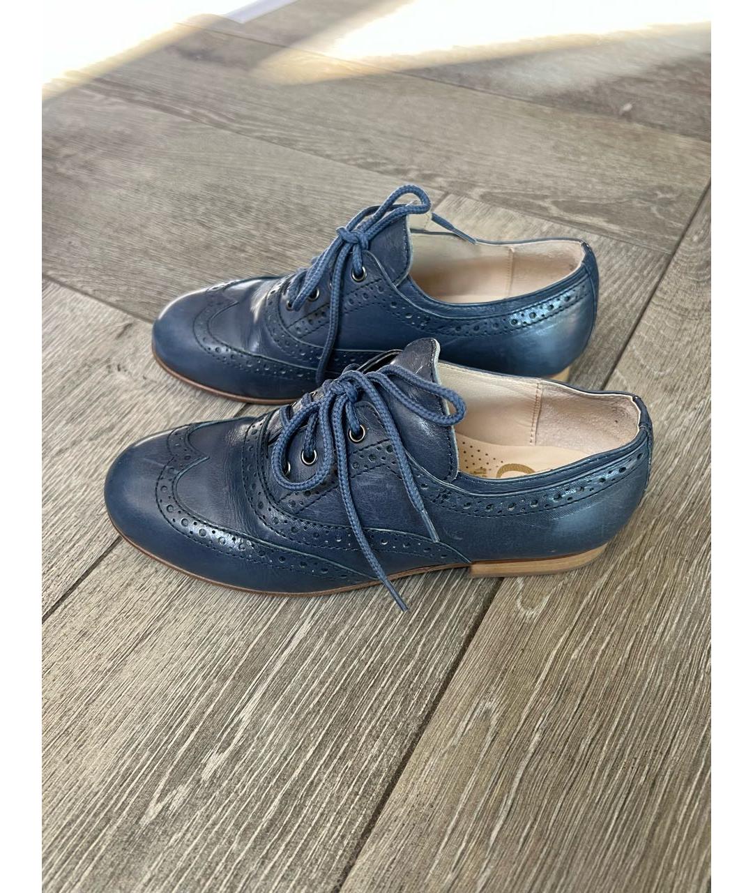 GALLUCCI KIDS Синие кожаные ботинки, фото 4