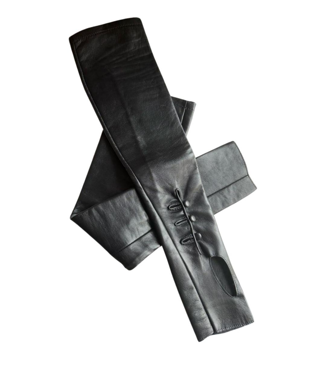 MAISON MARGIELA Черные кожаные митенки, фото 1