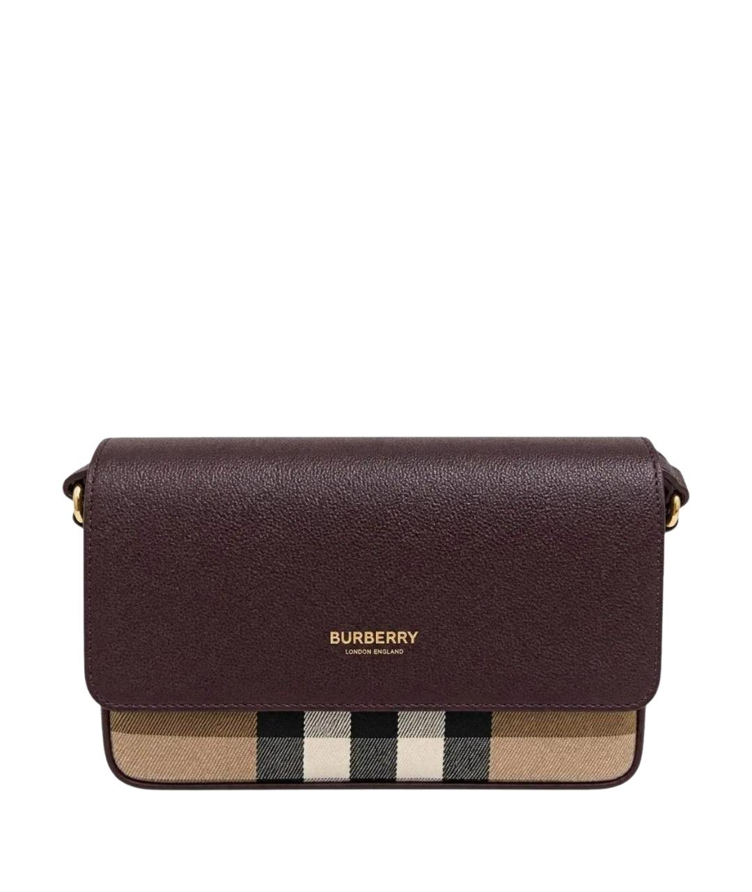BURBERRY Бордовая кожаная сумка через плечо, фото 1