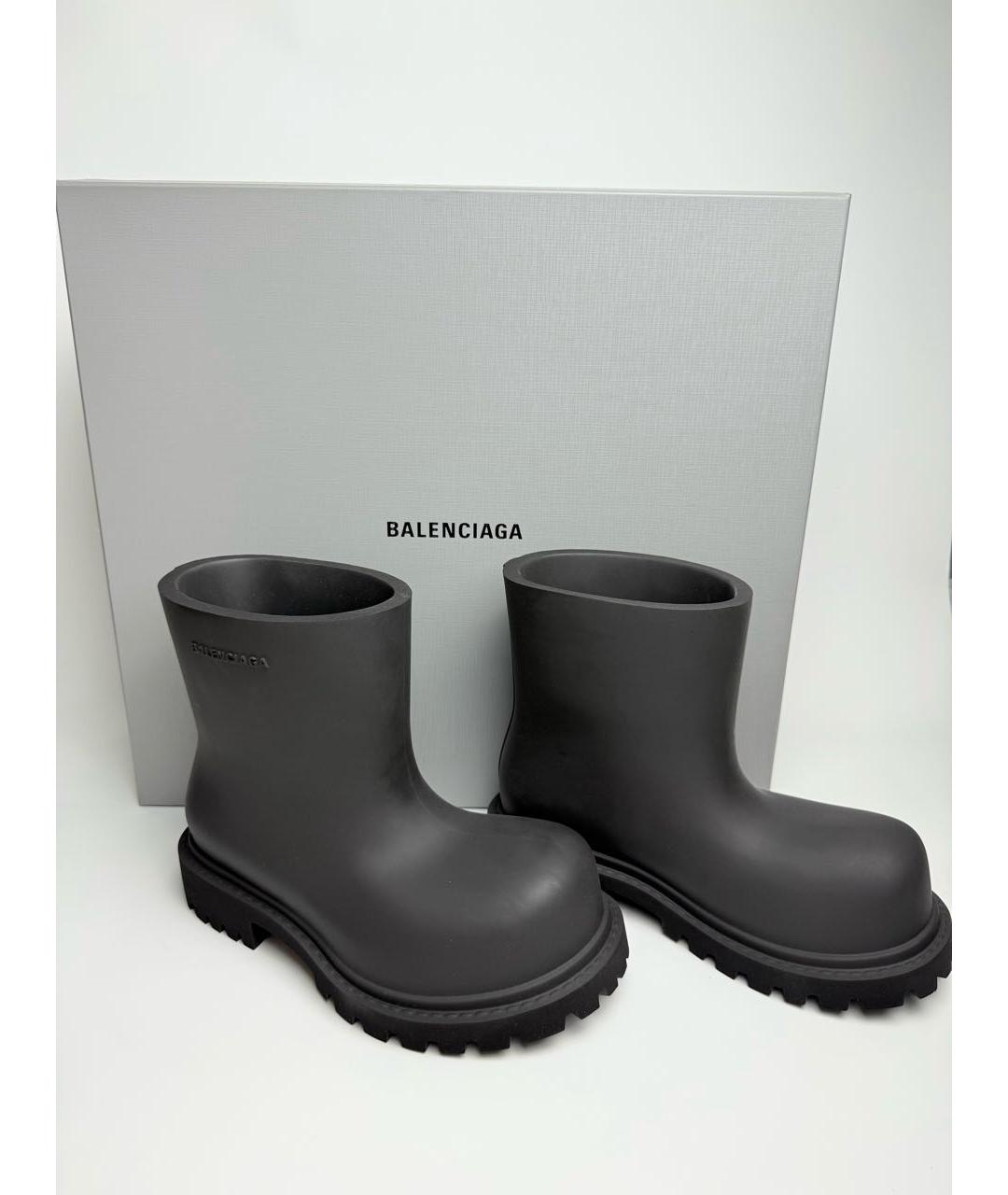 BALENCIAGA Черные резиновые ботинки, фото 6