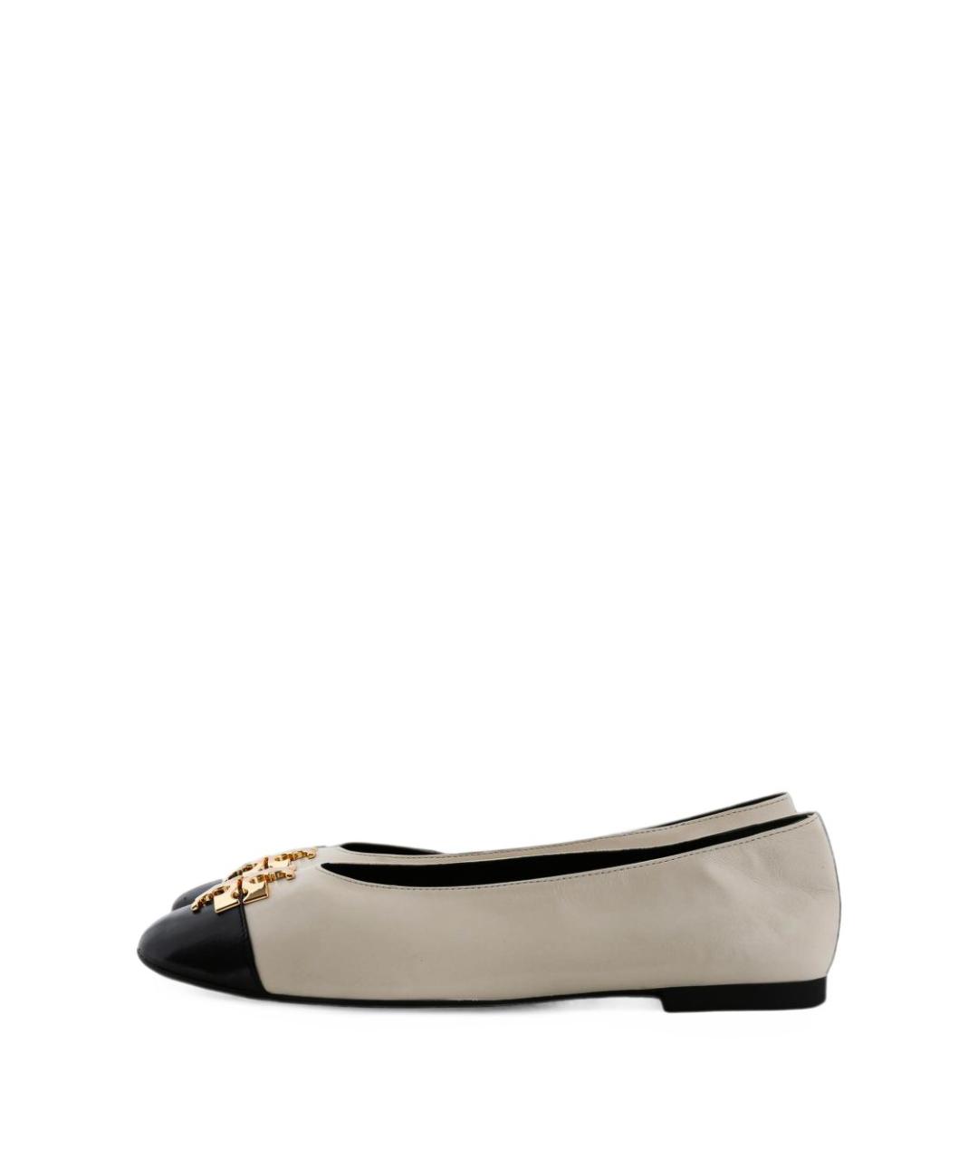 TORY BURCH Белые кожаные балетки, фото 3