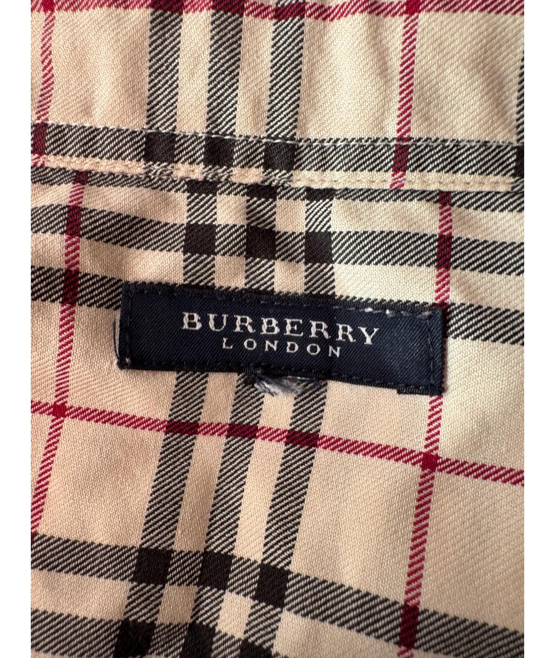 BURBERRY Бежевая хлопковая рубашка, фото 2