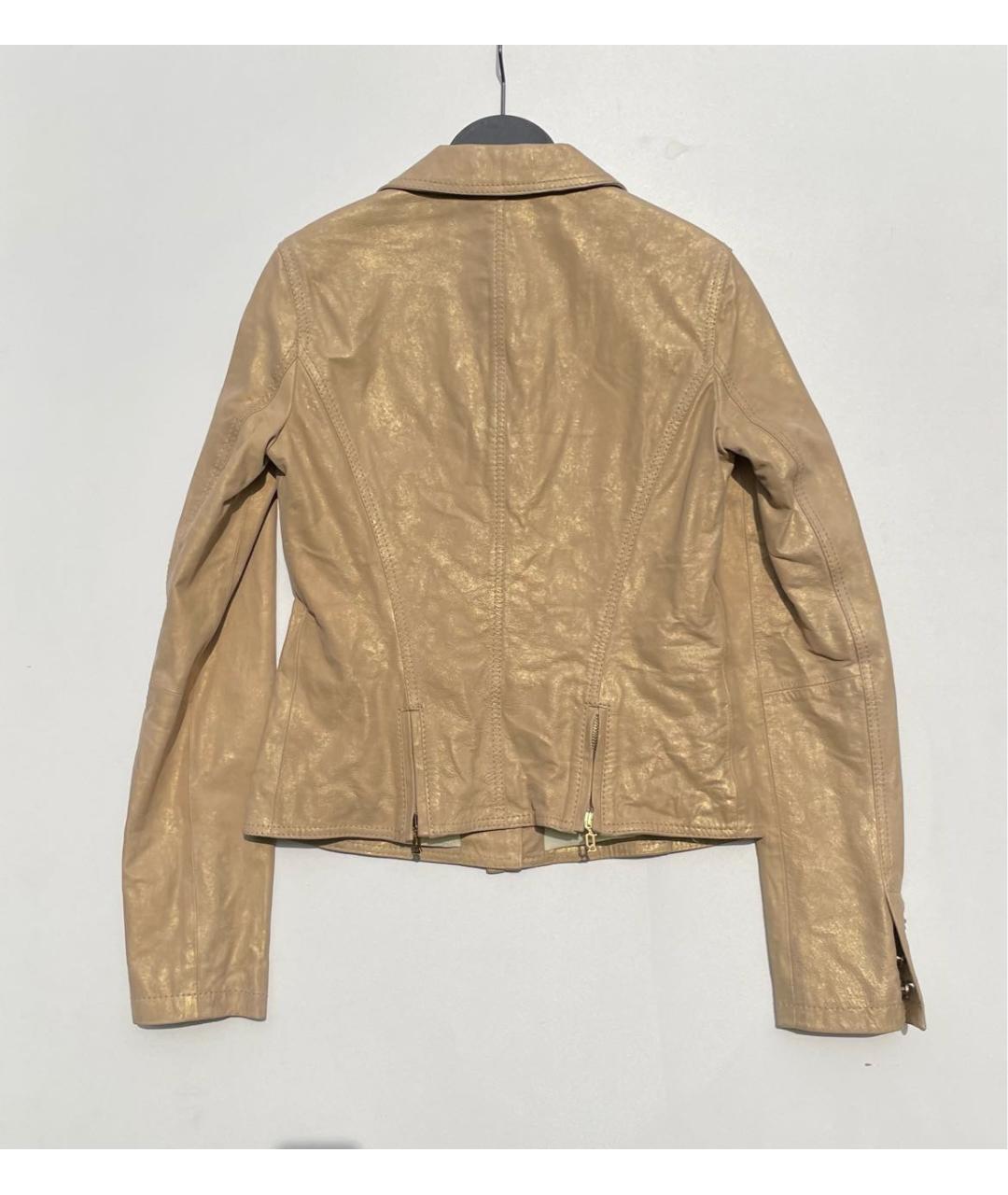 JOHN GALLIANO VINTAGE Бежевый кожаный жакет/пиджак, фото 2