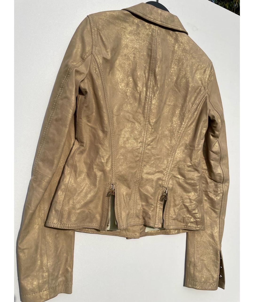 JOHN GALLIANO VINTAGE Бежевый кожаный жакет/пиджак, фото 6