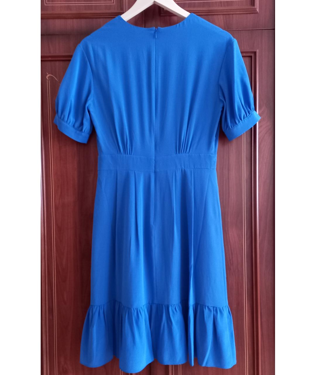 IRIS & INK  Синее шелковое повседневное платье, фото 2