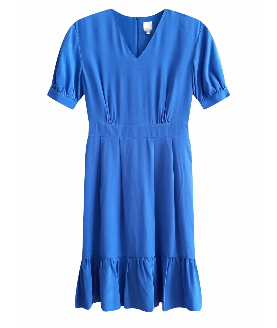 IRIS & INK  Синее шелковое повседневное платье, фото 1