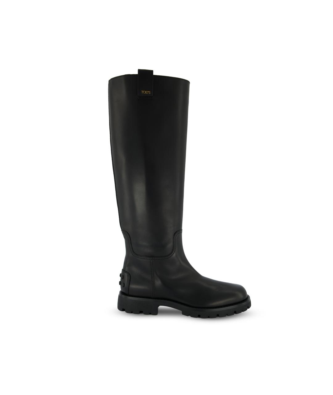 TOD'S Черные кожаные сапоги, фото 5