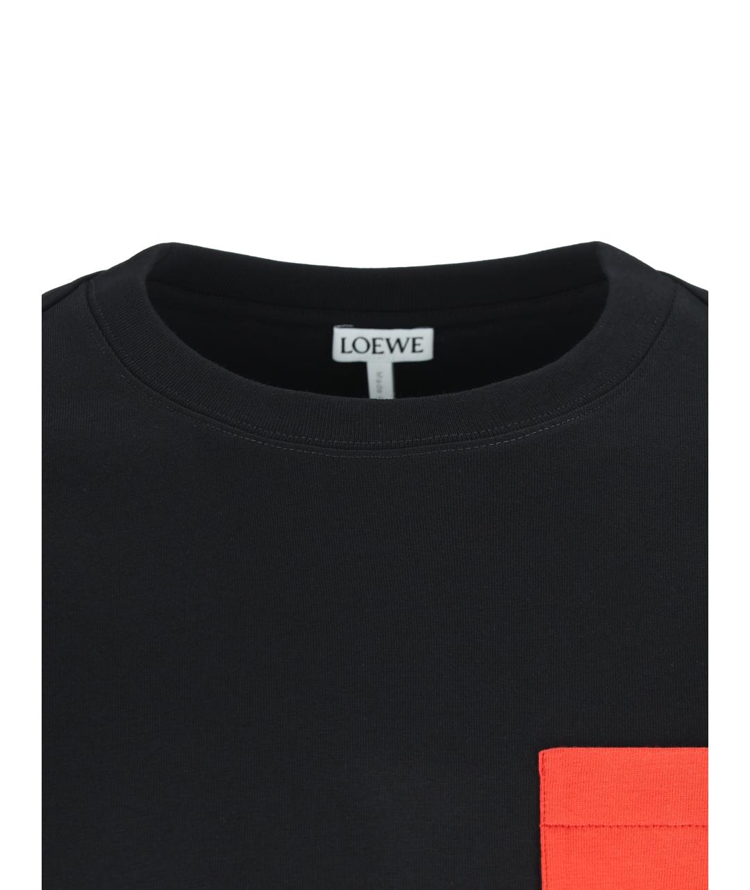 LOEWE Черная хлопковая футболка, фото 4