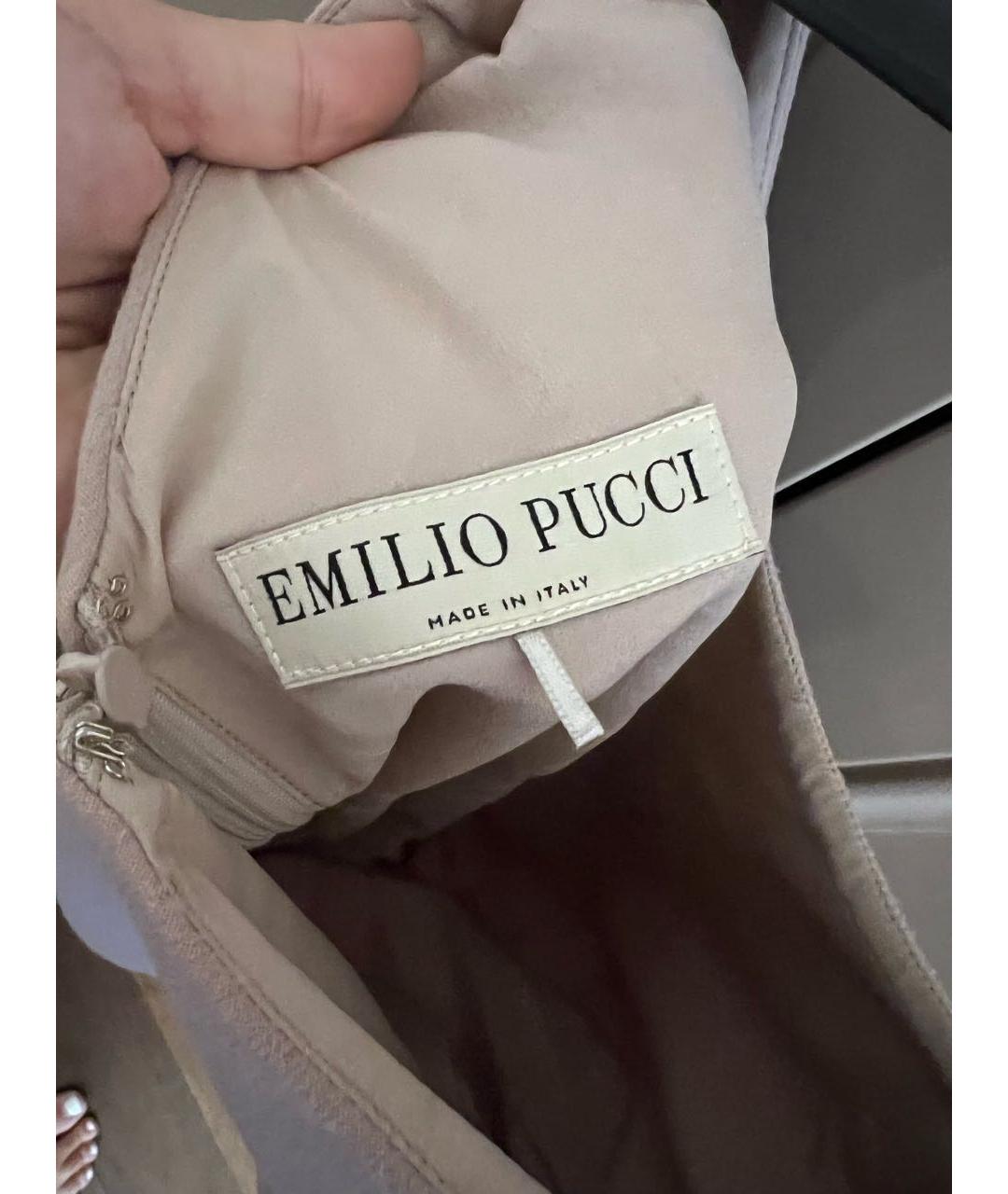 EMILIO PUCCI Розовое хлопко-эластановое коктейльное платье, фото 3
