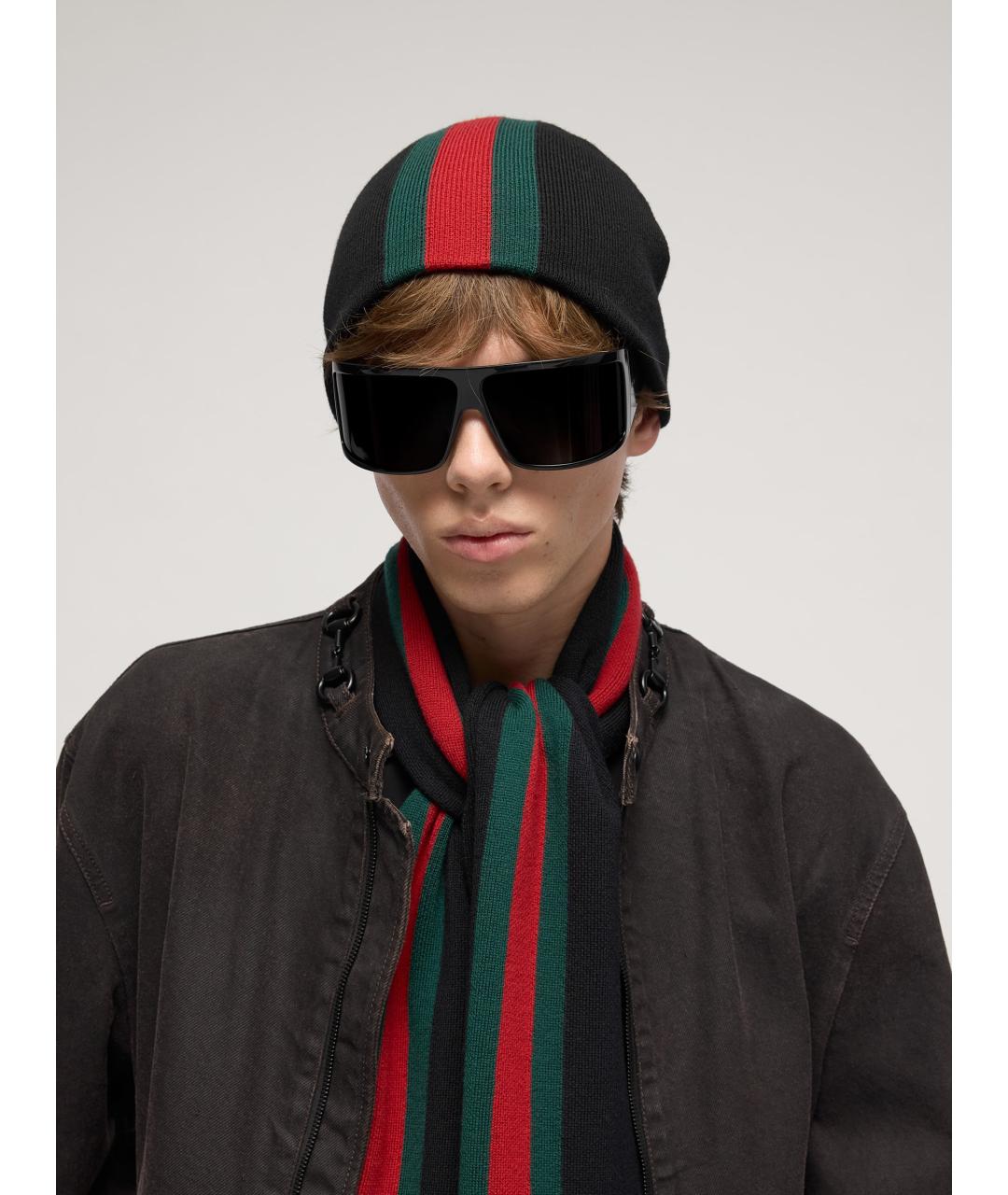 GUCCI Черная шерстяная шапка, фото 2