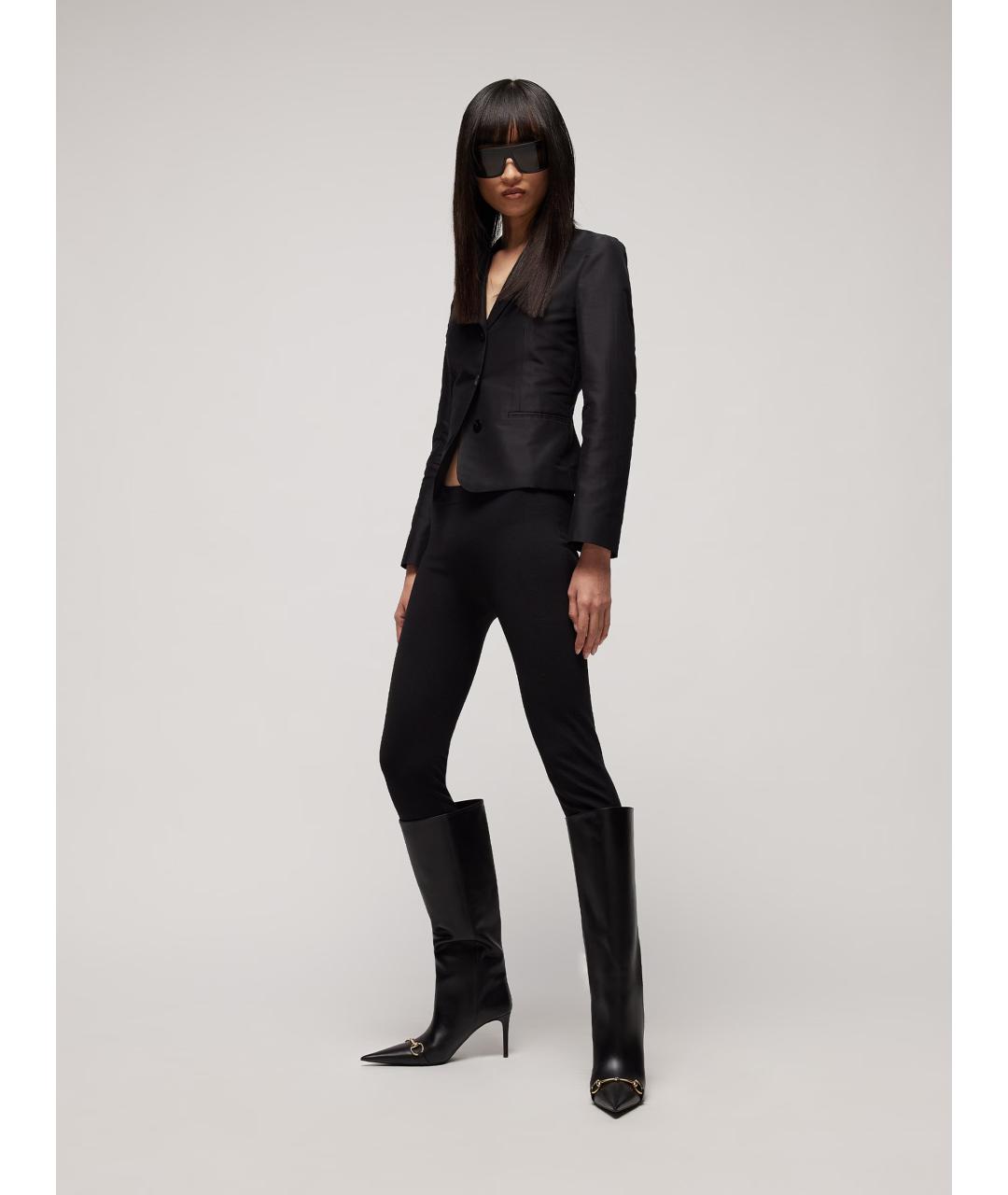 GUCCI Черные кожаные сапоги, фото 3