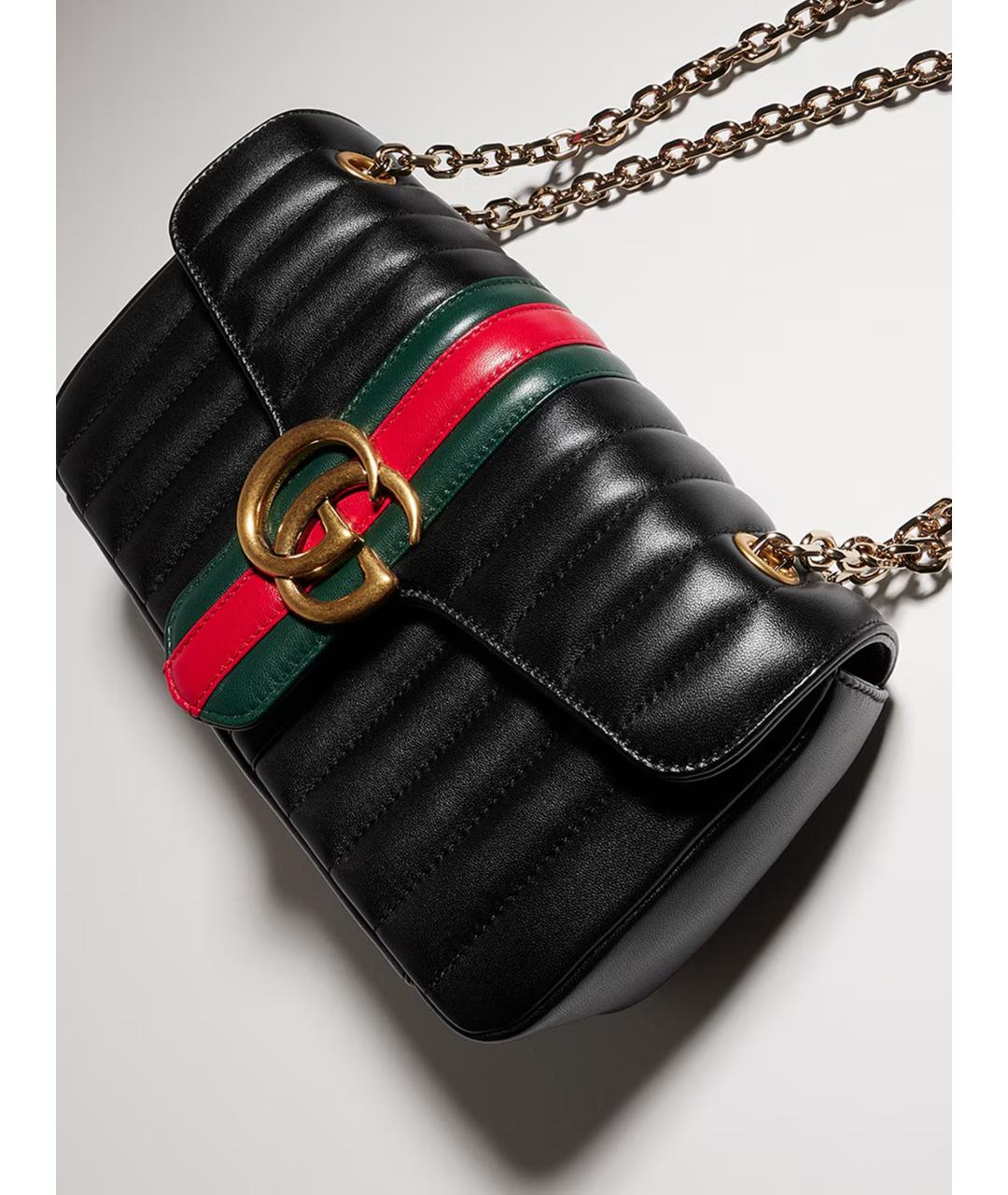 GUCCI Черная кожаная сумка через плечо, фото 2