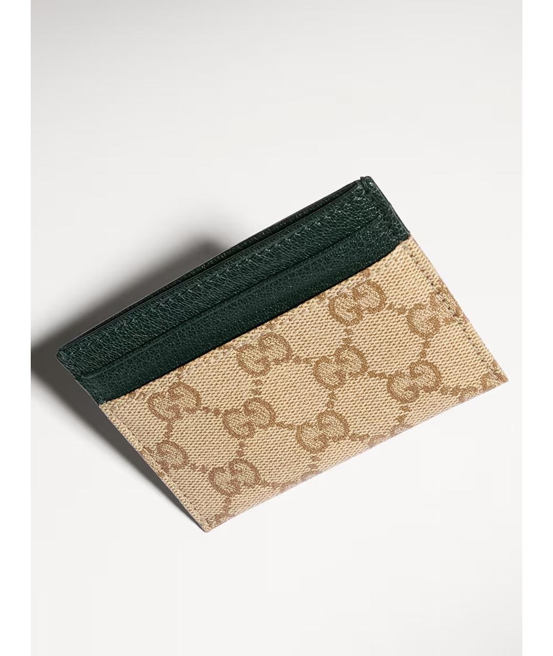 GUCCI Бежевый кожаный кардхолдер, фото 5
