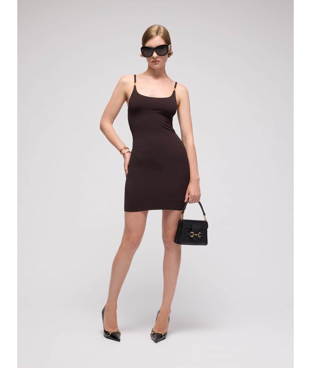 GUCCI Коричневое вискозное платье, фото 3