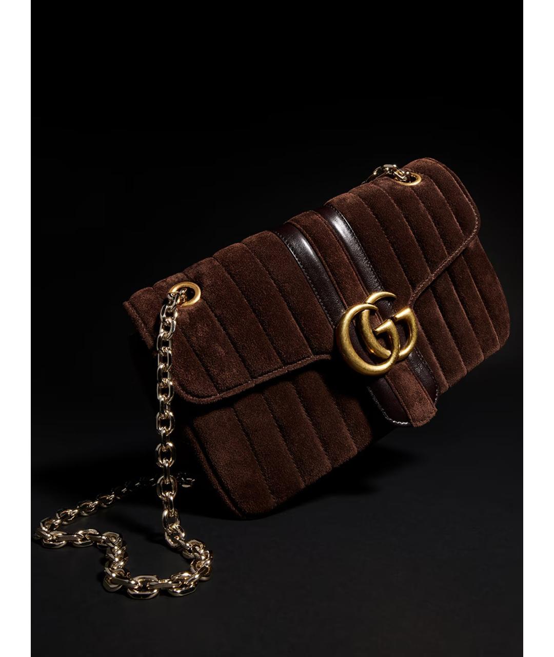 GUCCI Коричневая замшевая сумка через плечо, фото 2