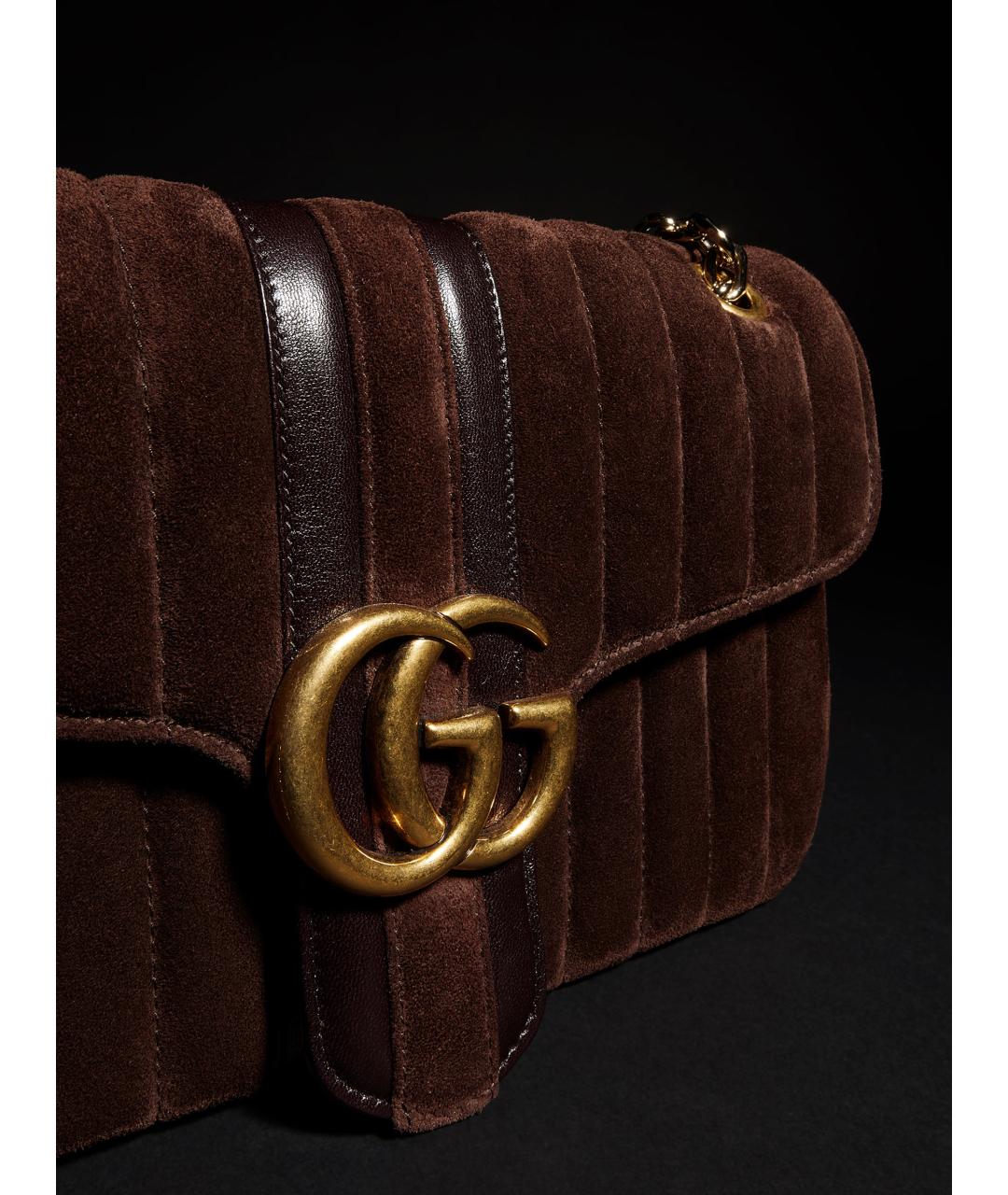 GUCCI Коричневая замшевая сумка через плечо, фото 7