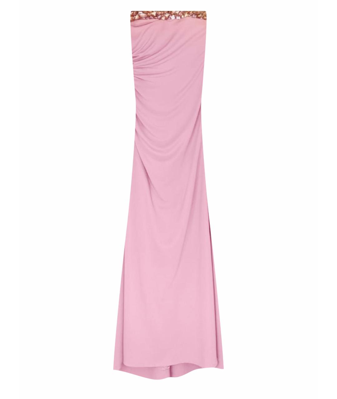 VALENTINO Розовое вискозное вечернее платье, фото 1
