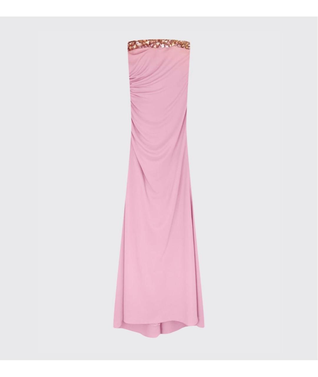 VALENTINO Розовое вискозное вечернее платье, фото 9