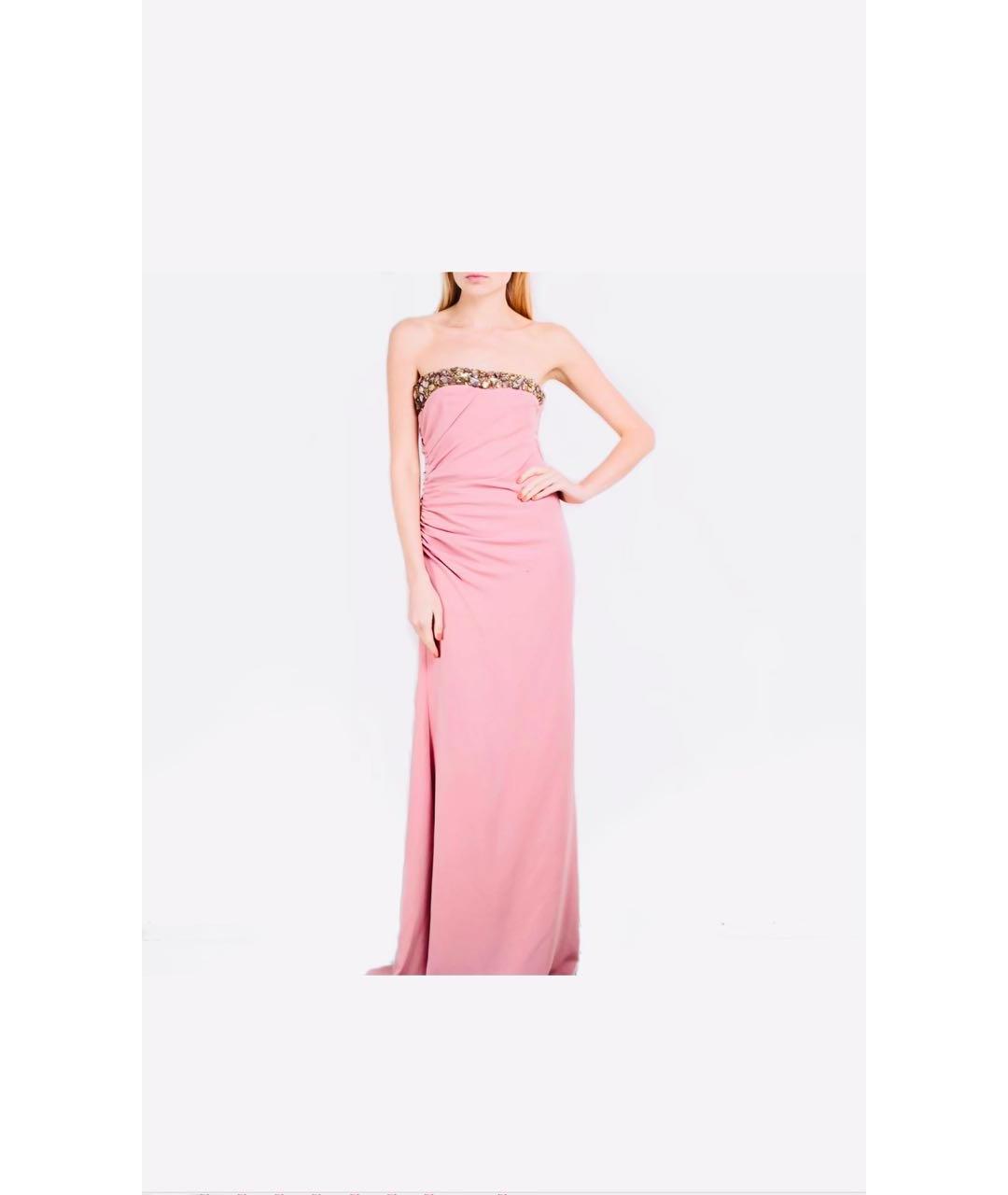 VALENTINO Розовое вискозное вечернее платье, фото 2