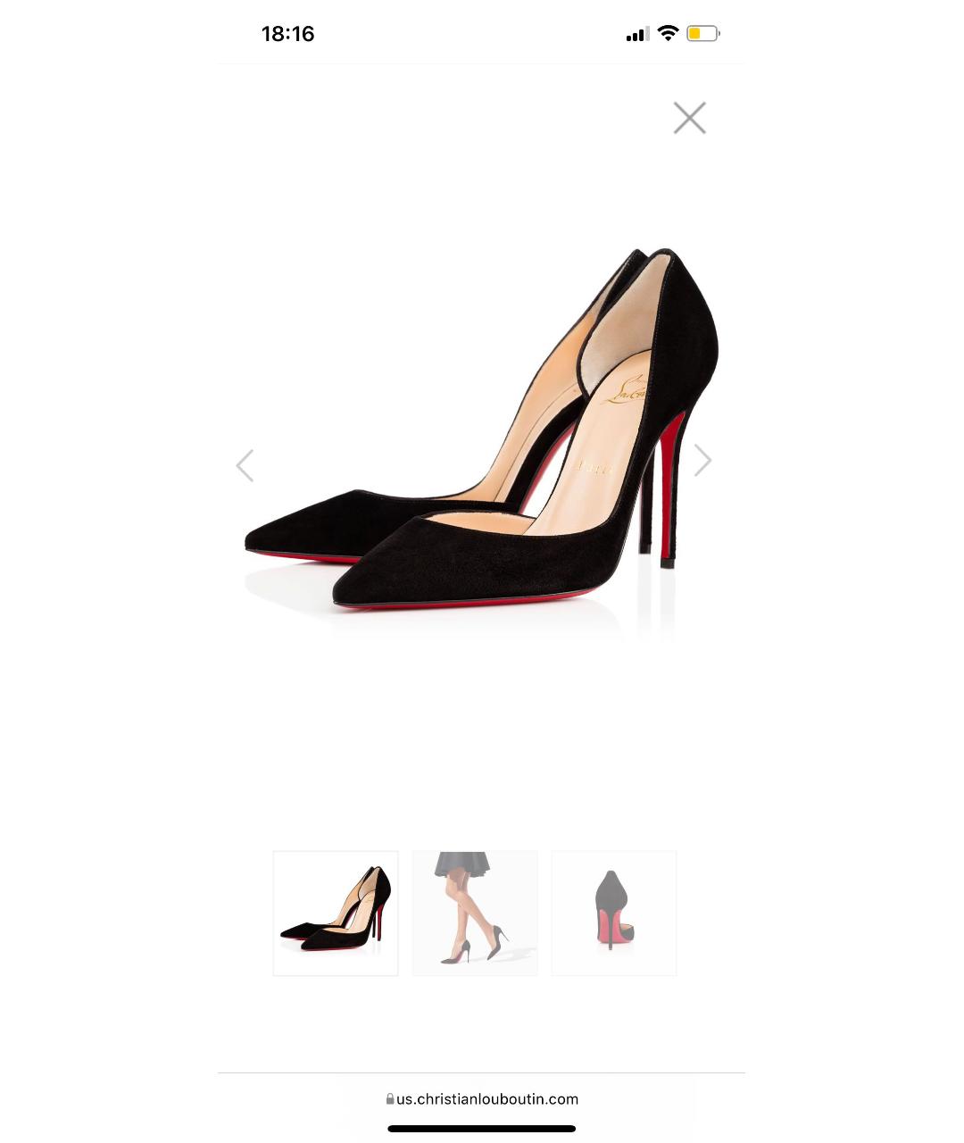 CHRISTIAN LOUBOUTIN Черные замшевые туфли, фото 3