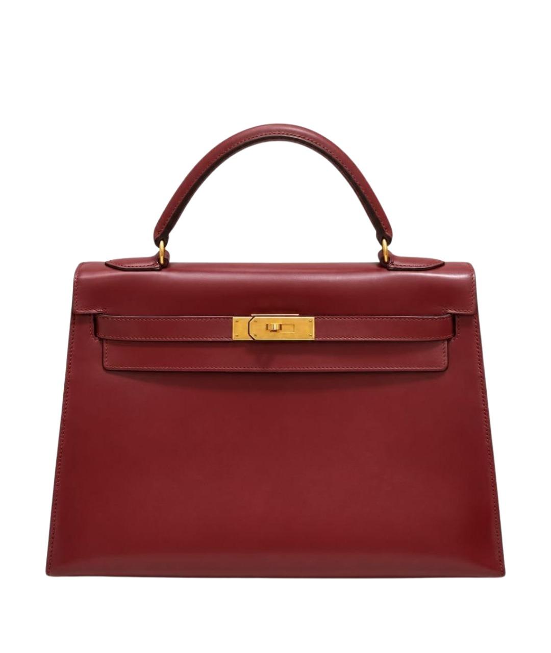 HERMES Бордовая кожаная сумка через плечо, фото 1