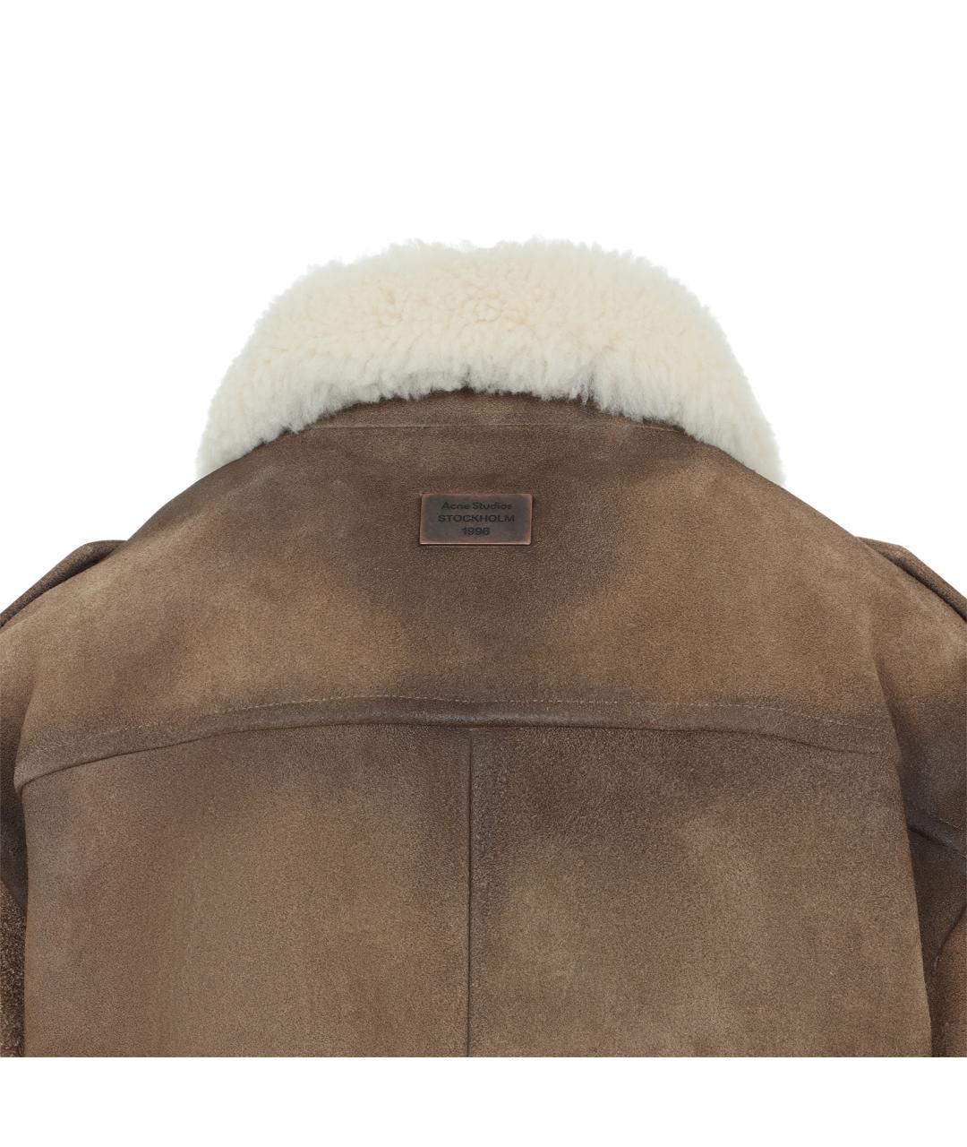 ACNE STUDIOS Коричневая кожаная куртка, фото 4