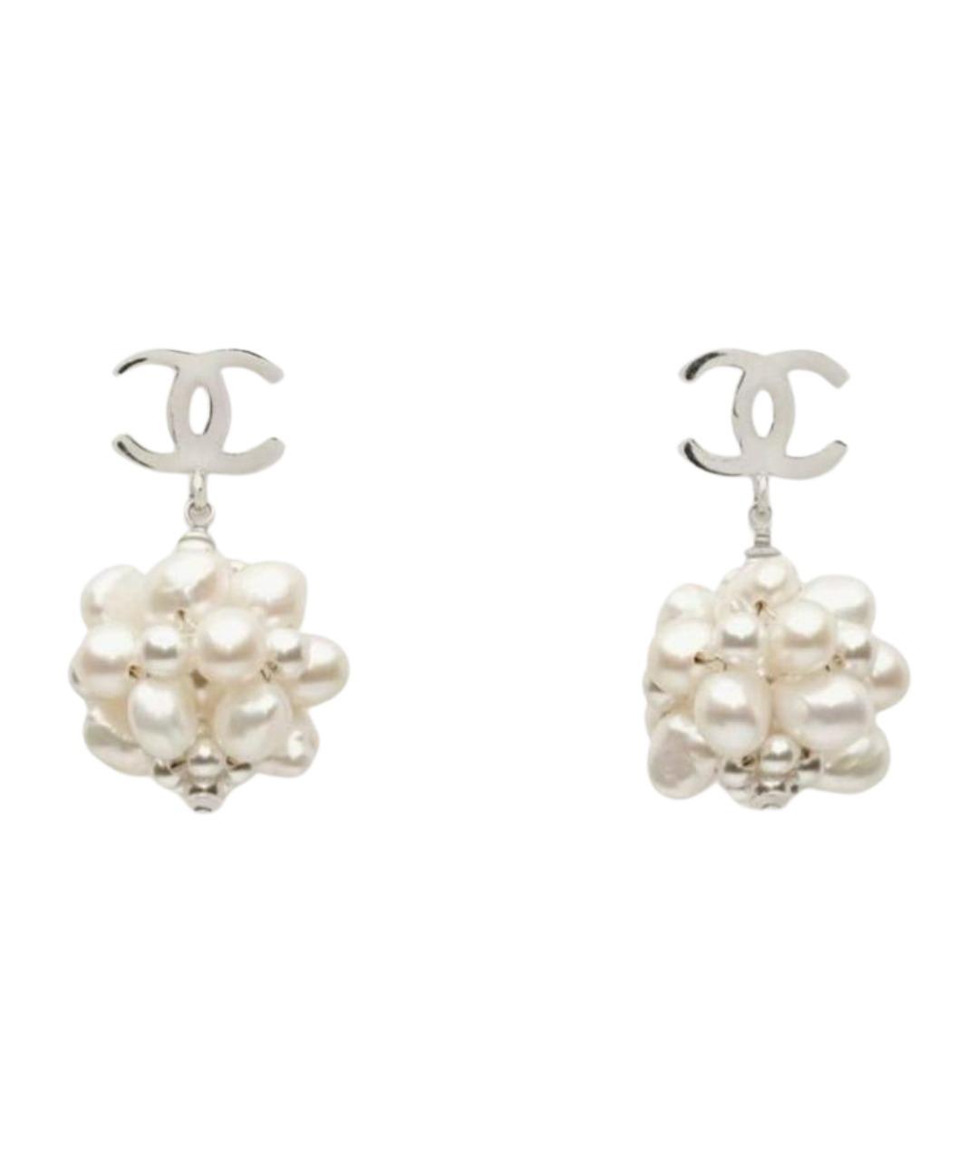 CHANEL Серебряные металлические серьги, фото 1