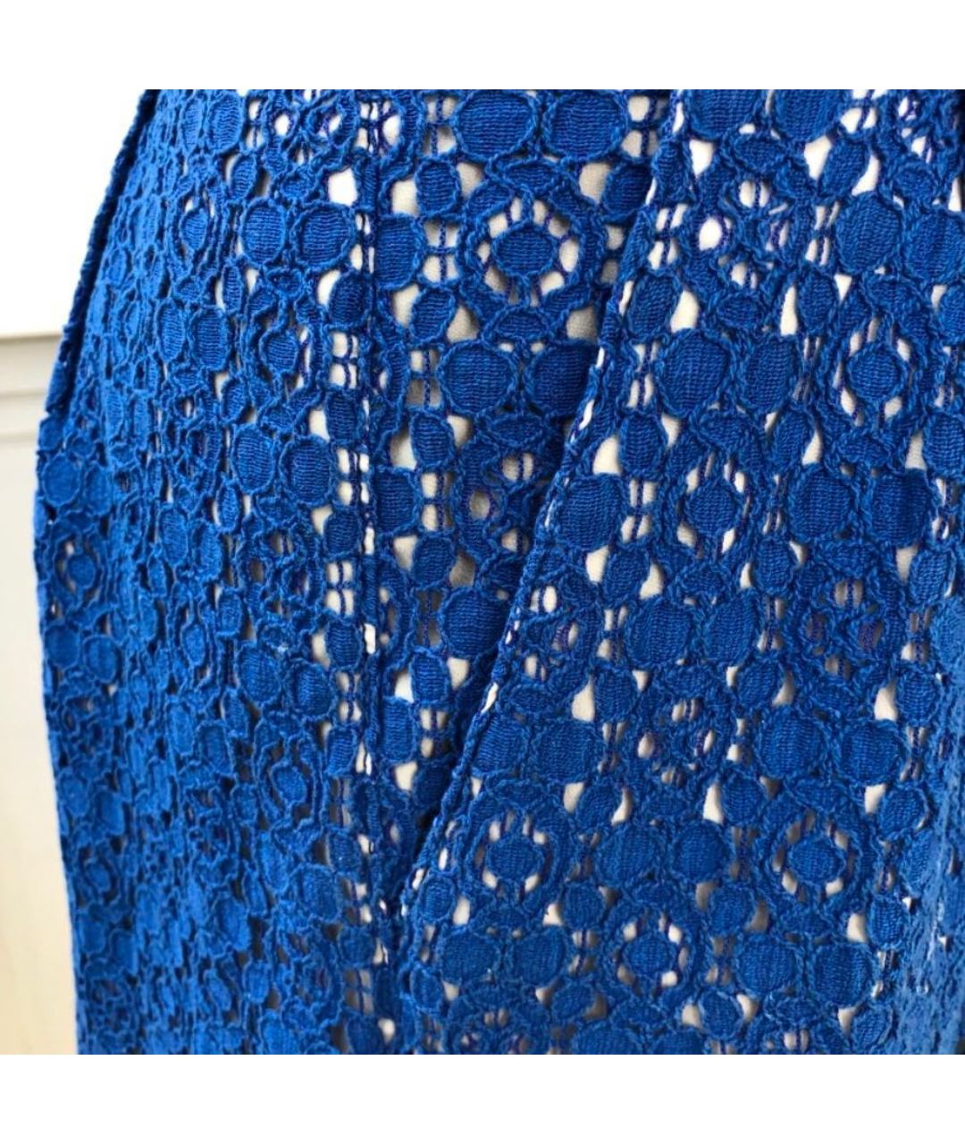 MARC BY MARC JACOBS Синяя хлопко-эластановая юбка мини, фото 7