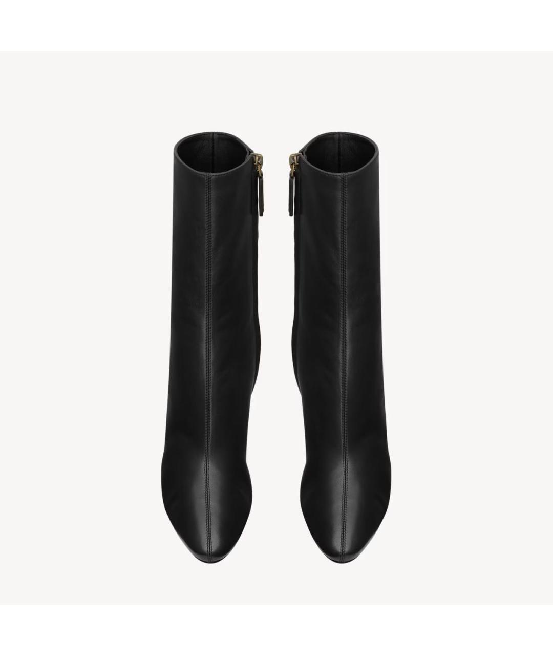 SAINT LAURENT Черные кожаные ботильоны, фото 2