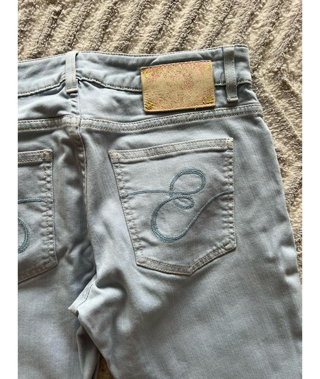 ESCADA Голубые хлопко-эластановые прямые джинсы, фото 6