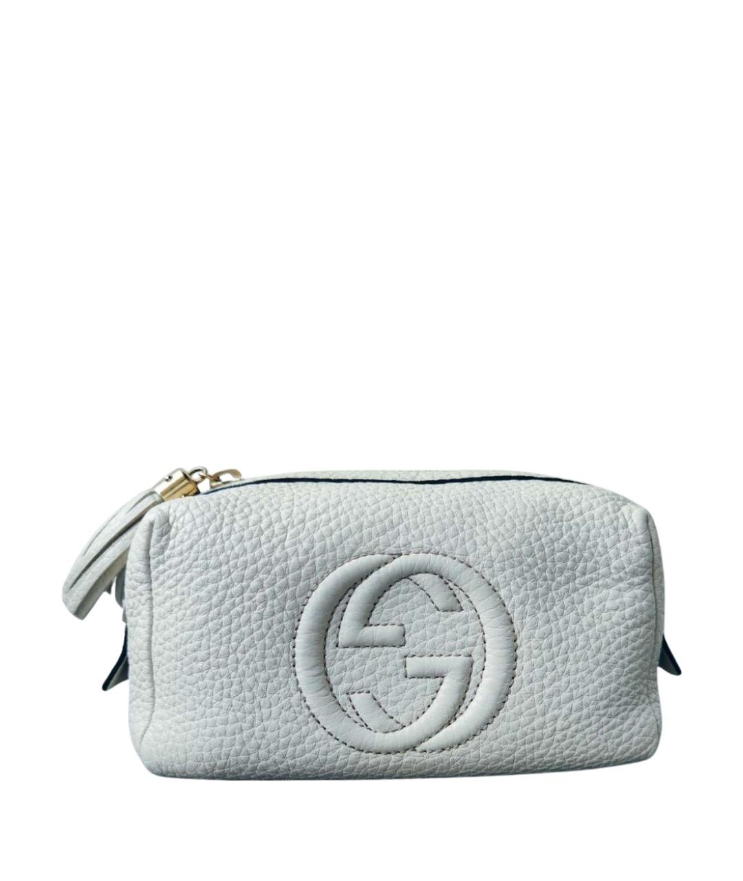 GUCCI Бежевая кожаная косметичка, фото 1