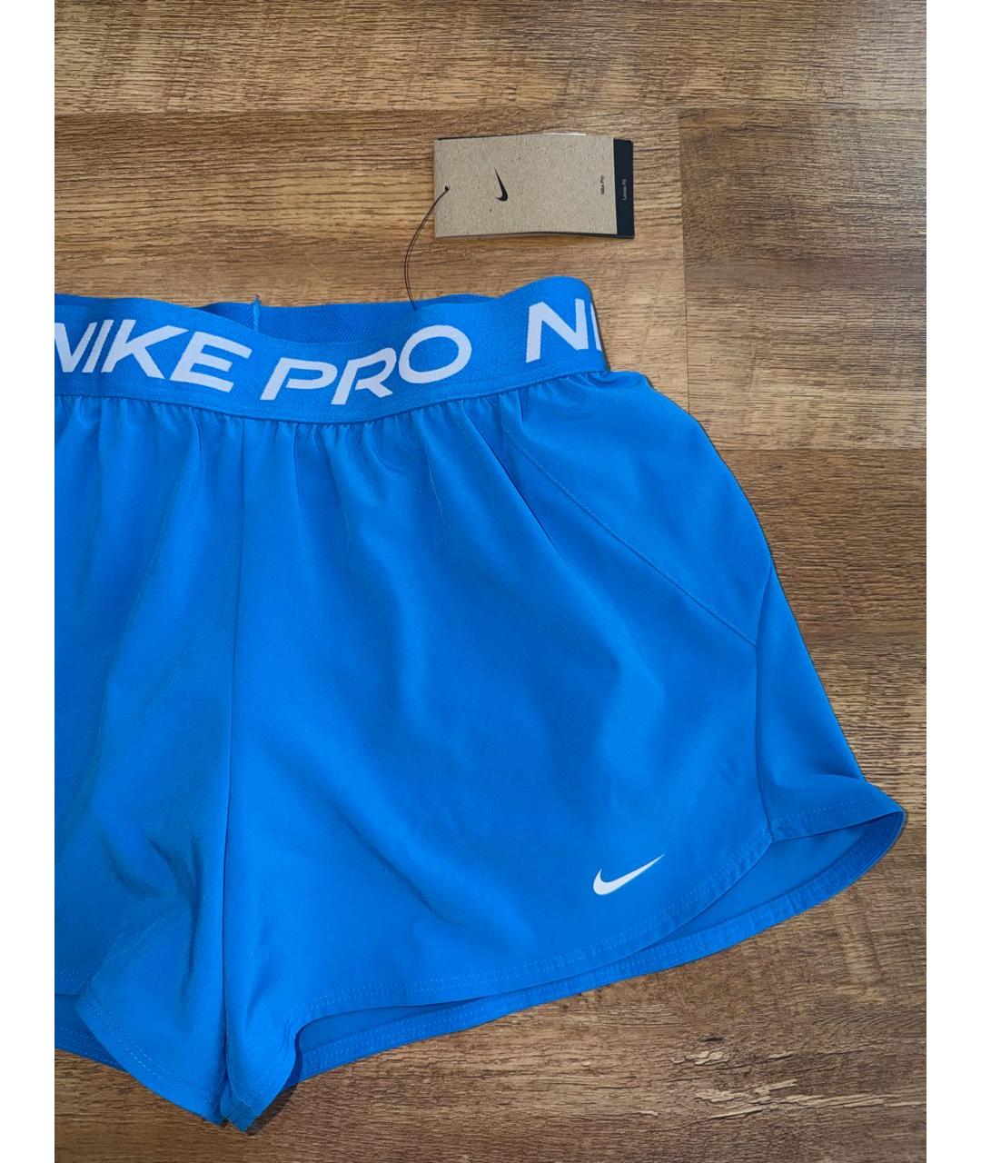 NIKE Синие полиэстеровые шорты, фото 2