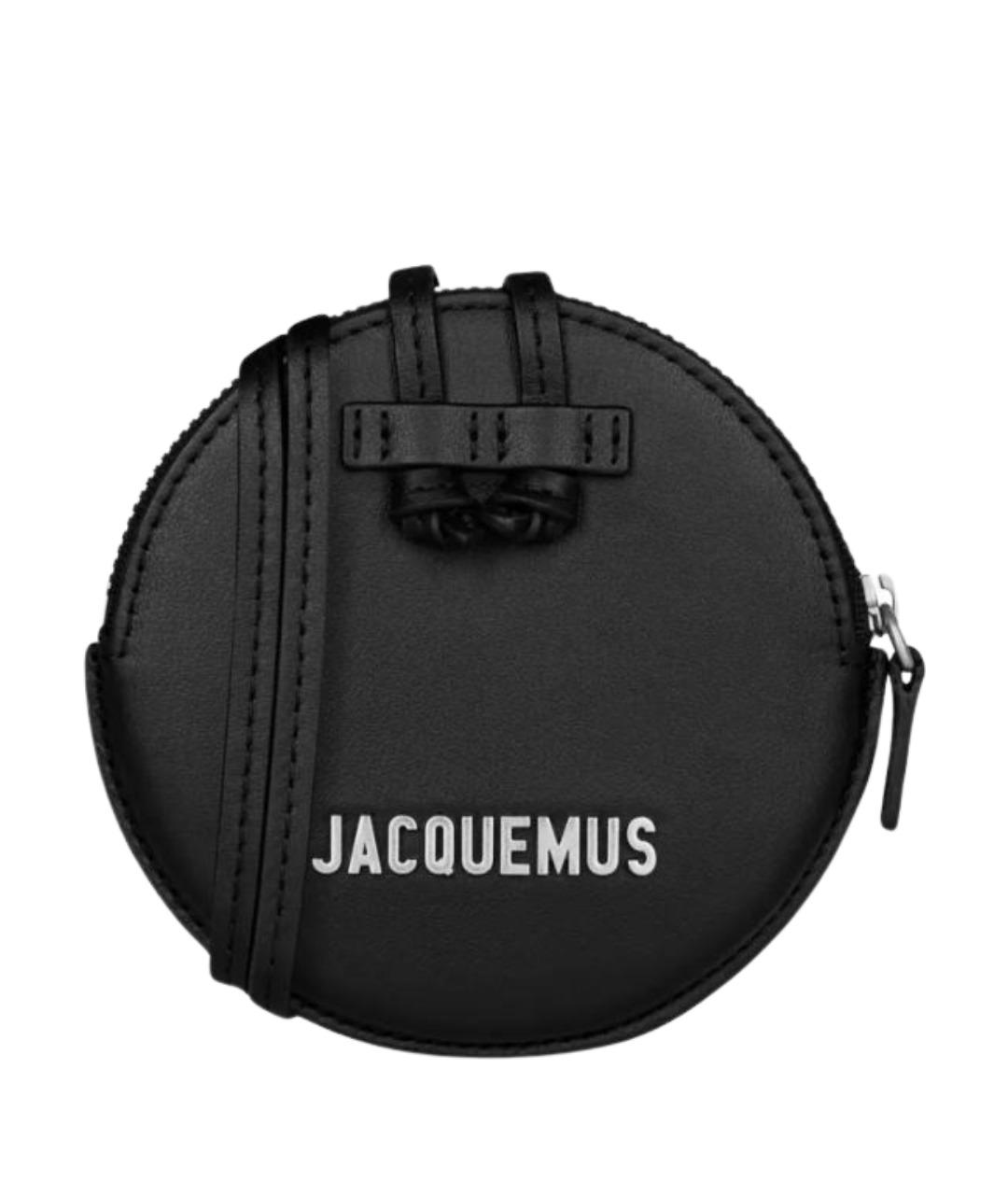 JACQUEMUS Черный кожаный кошелек, фото 1