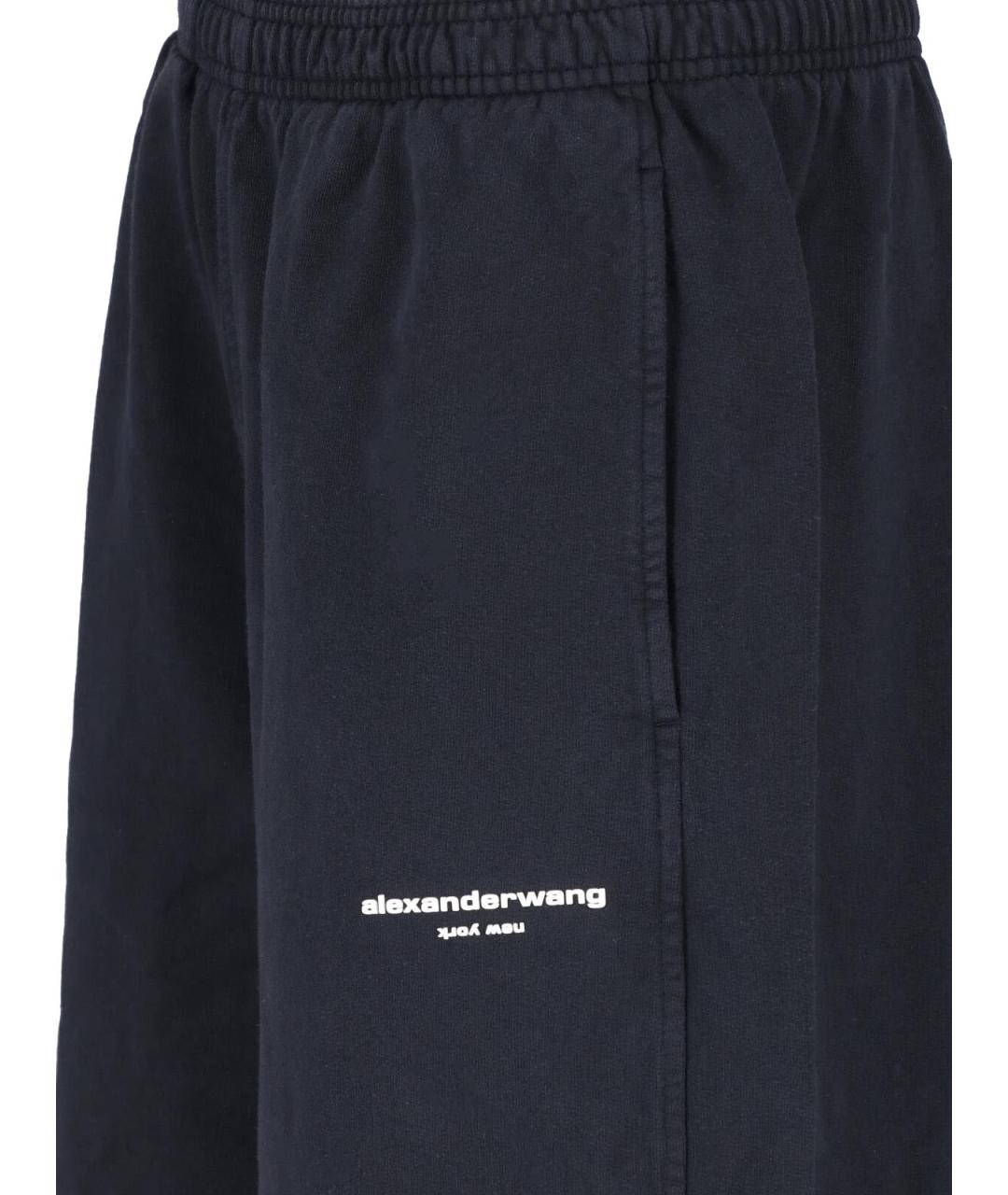 ALEXANDER WANG Черные хлопковые прямые брюки, фото 4