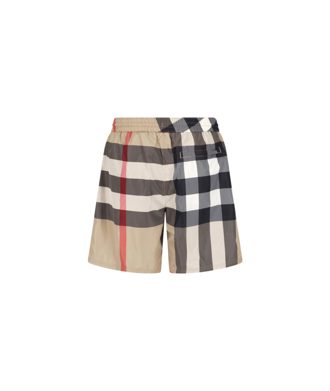 BURBERRY Бежевые полиэстеровые шорты, фото 2