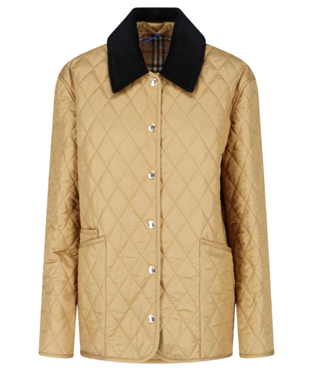 BURBERRY Бежевая полиэстеровая куртка, фото 1