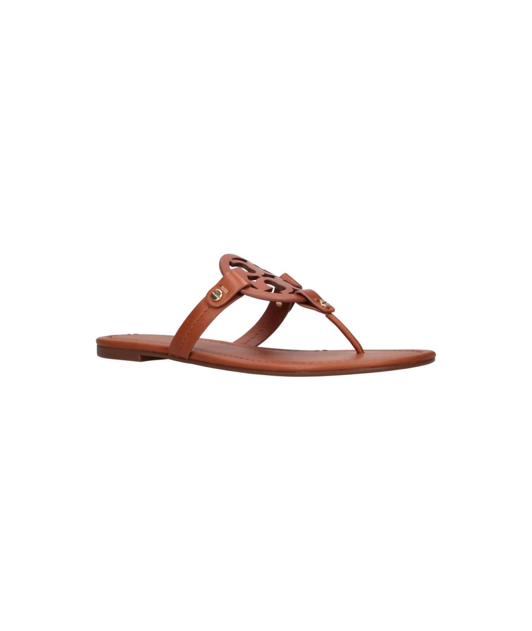 TORY BURCH Коричневые кожаные шлепанцы, фото 2